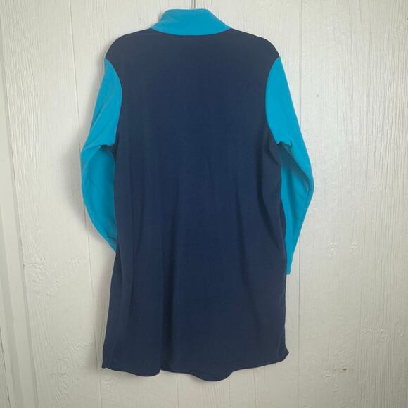 Lands' End Quarter Zip Fleece Dress Navy Blue Purple Size 1X or 16W-18W Pullover - Picture 5 of 8